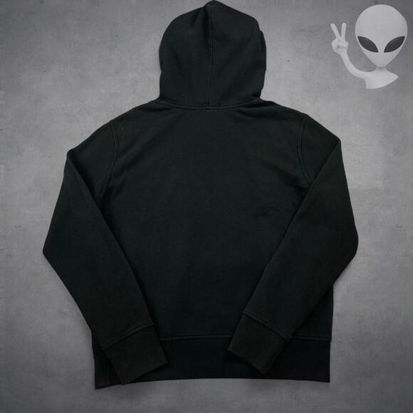 Polo Ralph Lauren Spellout Hoodie Medium Black Embriodered Pullover Vintage - Picture 5 of 6